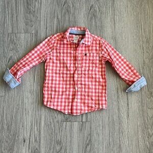 Carter’s‎ Orange and White Checkered Button Up Size 5